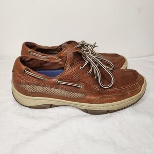 Mens Brown Leather Boat Shoes